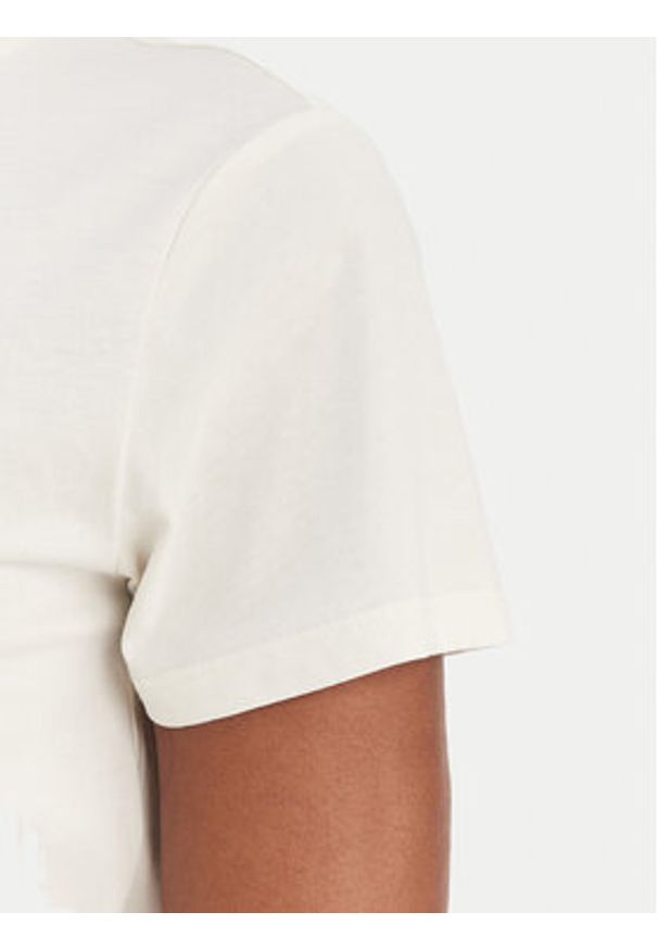 Liu Jo Sport T-Shirt TA6056 JS923 Écru Regular Fit. Kolor: kremowy. Materiał: bawełna. Styl: sportowy
