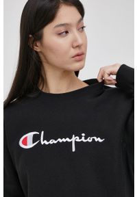 Champion Bluza damska kolor czarny z aplikacją. Kolor: czarny. Wzór: aplikacja #2