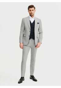 Pako Lorente - PAKO LORENTE – Granatowa dwurzędowa kamizelka męska. Okazja: na studniówkę. Kolor: niebieski, czarny. Materiał: poliester, elastan, wiskoza. Styl: elegancki, młodzieżowy #9