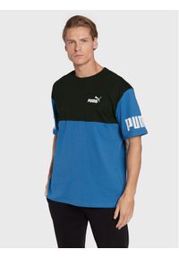 Puma T-Shirt Powr Colorblock 849801 Granatowy Relaxed Fit. Kolor: niebieski. Materiał: bawełna #1