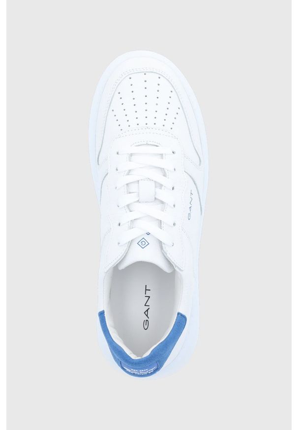 GANT - Gant Buty skórzane Palbro kolor biały. Nosek buta: okrągły. Zapięcie: sznurówki. Kolor: biały. Materiał: skóra. Obcas: na obcasie. Wysokość obcasa: niski