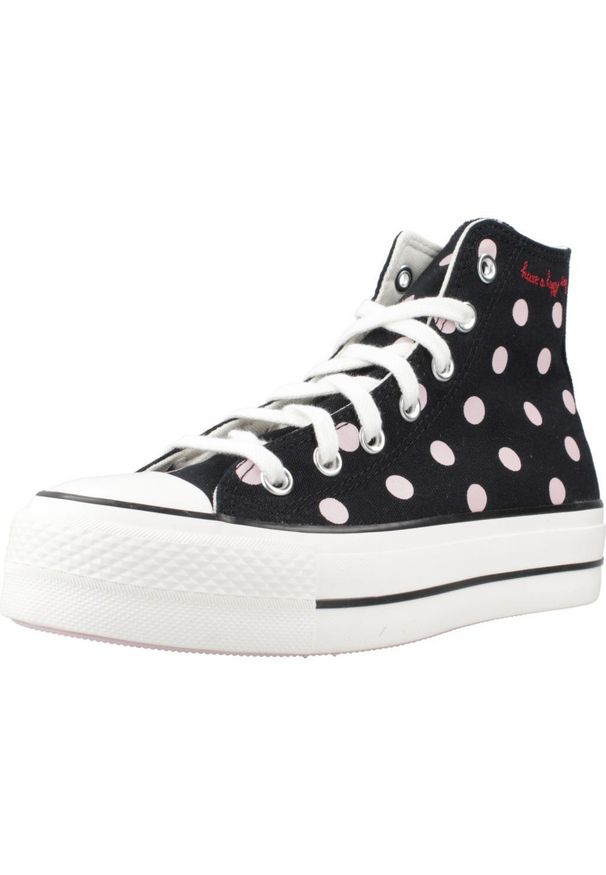Converse - Buty CONVERSE CHUCK TAYLOR ALL STAR LIFT PLATFORM POLKA DOTS Czarny. Kolor: czarny. Materiał: tkanina. Obcas: na platformie