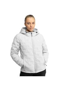SIROKO - Damska lekka ocieplana kurtka trekkingowa Siroko Bivy. Typ kołnierza: kaptur. Kolor: szary. Materiał: puch. Sport: turystyka piesza #1