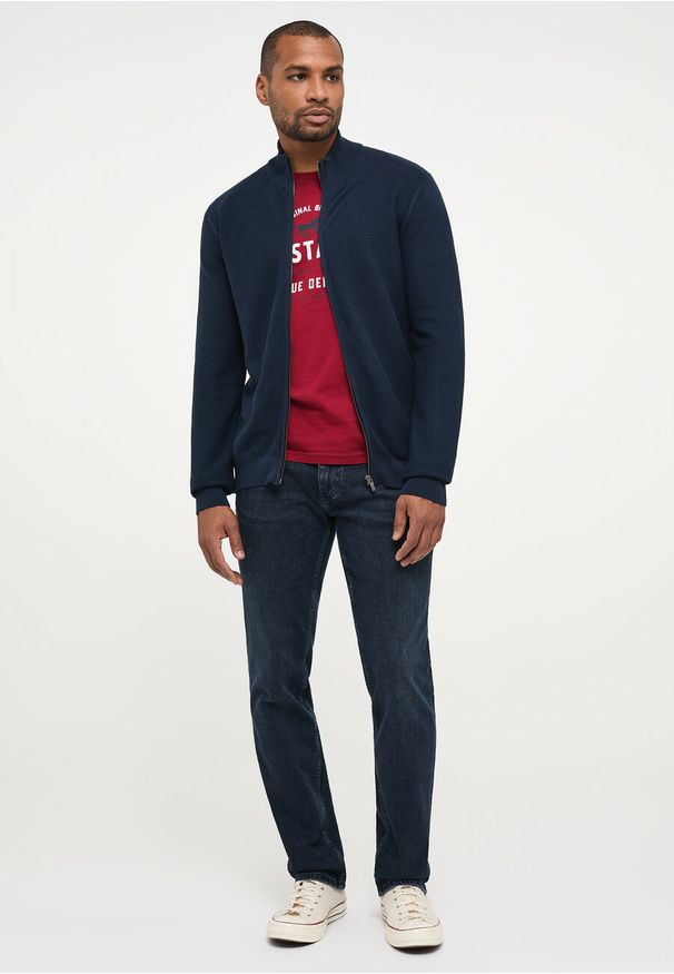 Mustang - MUSTANG Edgar Zip Cardigan MĘSKI SWETER ROZPINANY SKY CAPTAIN 1013275 5323