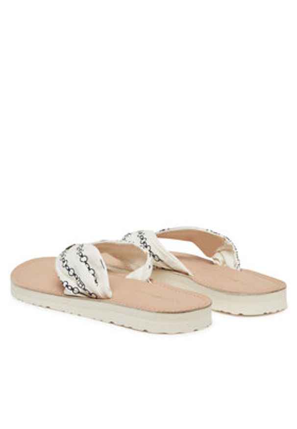 TOMMY HILFIGER - Tommy Hilfiger Japonki Th Chain Print Elevated Sandal FW0FW08519 Biały. Kolor: biały. Materiał: materiał. Wzór: nadruk
