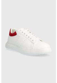 Trussardi Jeans - Trussardi sneakersy New Yrias kolor biały 79A00879 9Y099998. Nosek buta: okrągły. Zapięcie: sznurówki. Kolor: biały. Materiał: guma #5