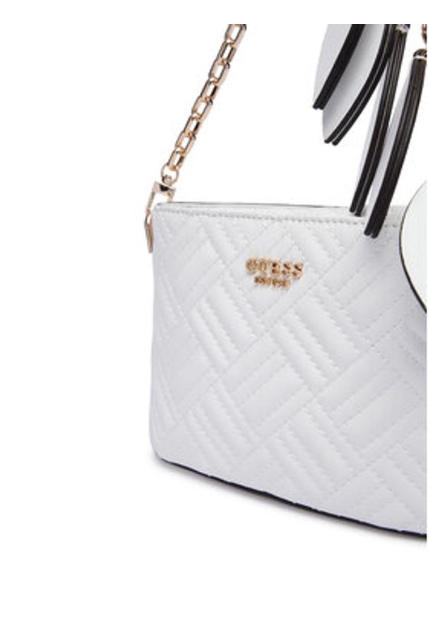 Guess Torebka Sally Mini HWQG99 21770 Biały. Kolor: biały. Materiał: skórzane