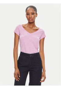 Sisley T-Shirt 3TNHL400E Różowy Regular Fit. Kolor: różowy. Materiał: bawełna