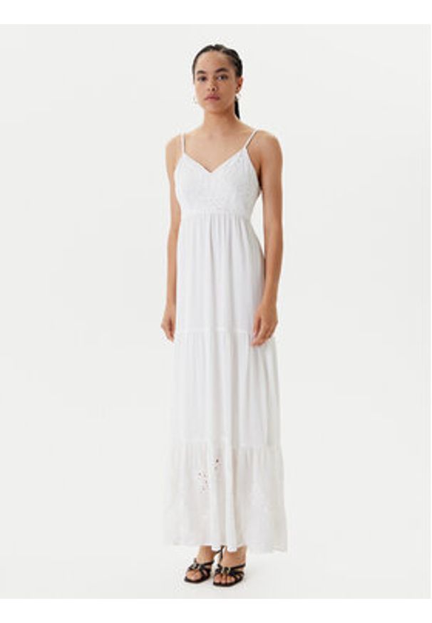 Morgan Sukienka letnia 242-ROUBI Biały Loose Fit. Kolor: biały. Materiał: syntetyk. Sezon: lato