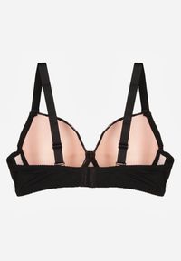 Born2be - Czarno-Różowy Biustonosz Ozdobiony Cyrkoniami i Koronką Corraella. Kolor: czarny. Materiał: koronka. Wzór: koronka, aplikacja #6