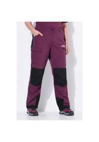 ULLA POPKEN - Damskie Hybrydowe spodnie trekkingowe HYPRAR odblaski pasek na rzep. Kolekcja: plus size. Kolor: czerwony. Materiał: materiał, poliester, bawełna. Długość: długie