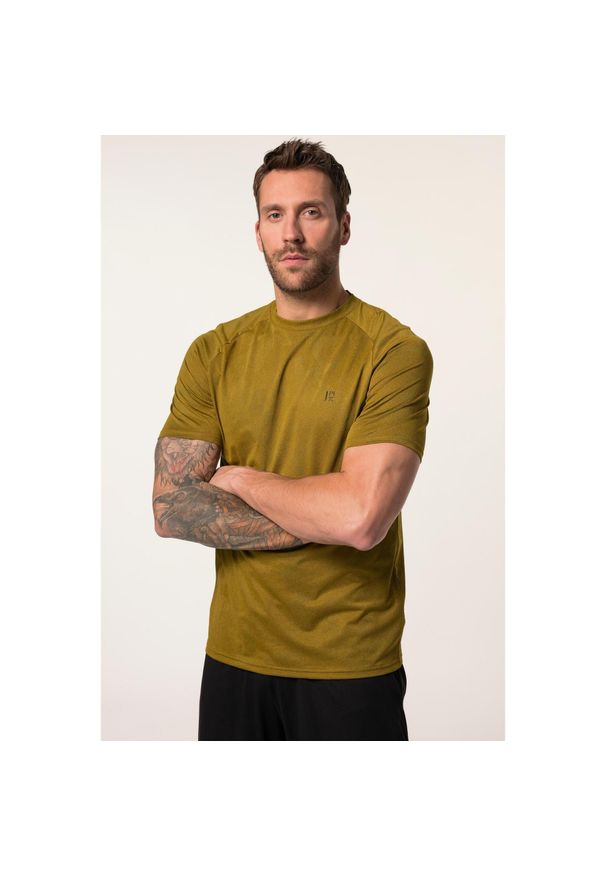 JAY-PI - Męska Koszulka funkcyjna fitness rękaw 1/2 do 7 XL. Kolekcja: plus size. Kolor: zielony. Materiał: poliester, materiał, elastan. Sport: fitness