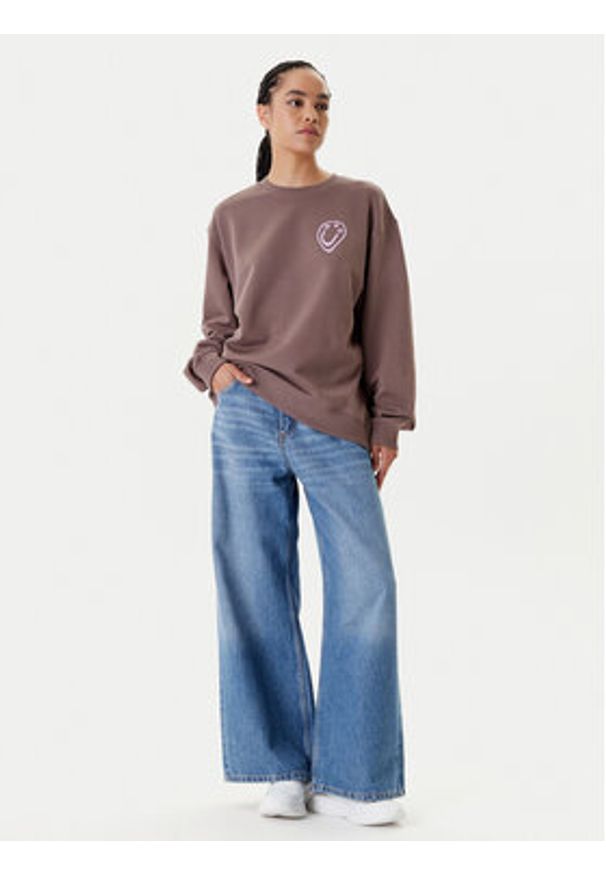 Hugo - HUGO Bluza 50545052 Brązowy Oversize. Kolor: brązowy. Materiał: bawełna