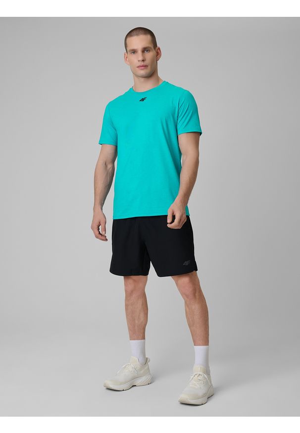 4f - 4F Koszulka treningowa regular szybkoschnąca męska - turkusowa XL. Kolor: turkusowy. Sport: fitness