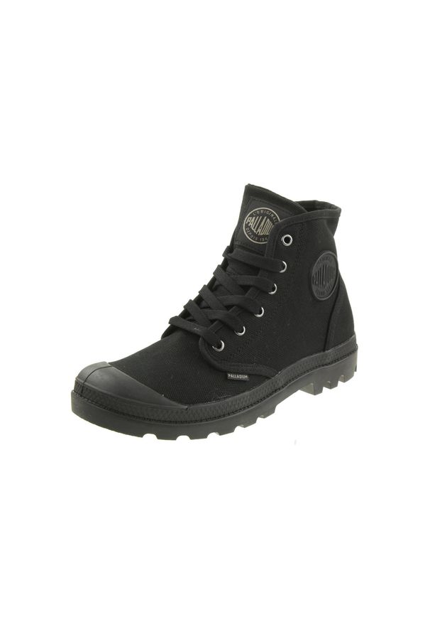 Buty do chodzenia męskie Palladium Pampa HI. Wysokość cholewki: za kostkę. Zapięcie: sznurówki. Kolor: czarny. Materiał: guma, syntetyk, tkanina, materiał. Szerokość cholewki: normalna. Sport: turystyka piesza