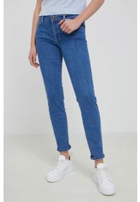 Lee jeansy SCARLETT MID LEXI damskie medium waist. Kolor: niebieski