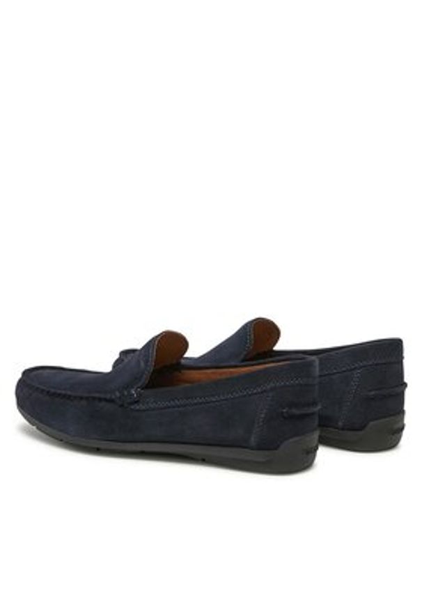 Geox Mokasyny U Siron U32Q3A00022C4002 Granatowy. Kolor: niebieski. Materiał: zamsz, skóra