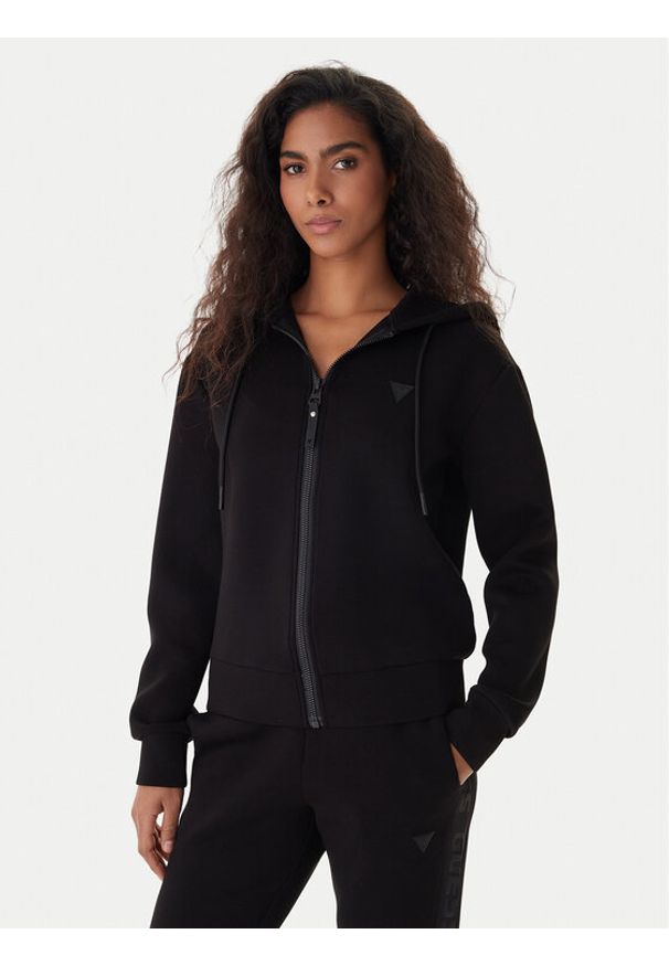 Guess Bluza V3RQ11 K7UW2 Czarny Regular Fit. Kolor: czarny. Materiał: wiskoza