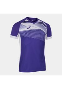 Koszulka do tenisa z krótkim rekawem męska Joma SUPERNOVA II purple white. Kolor: biały, wielokolorowy, fioletowy. Długość: krótkie. Sport: tenis