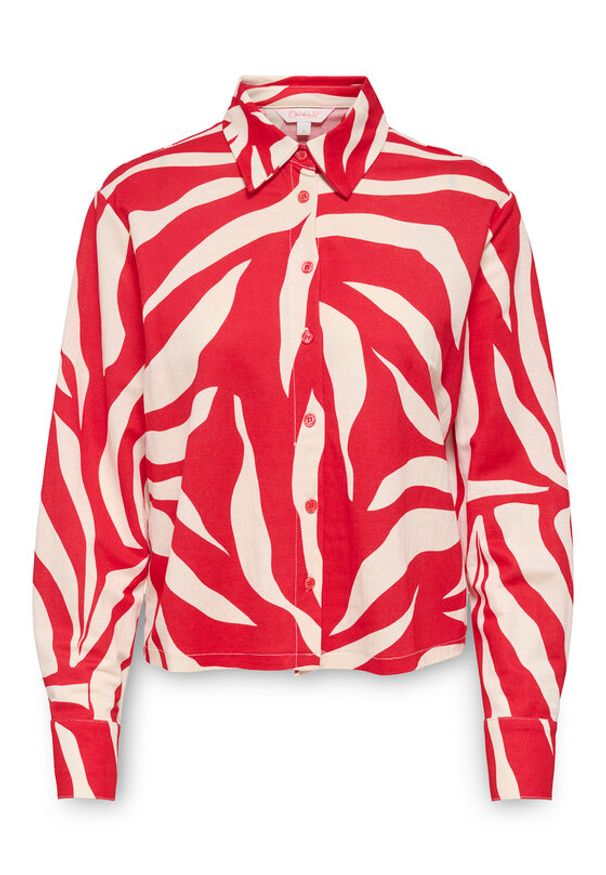 only - ONLY Koszula Sakura 15366883 Czerwony Regular Fit. Kolor: czerwony. Materiał: syntetyk