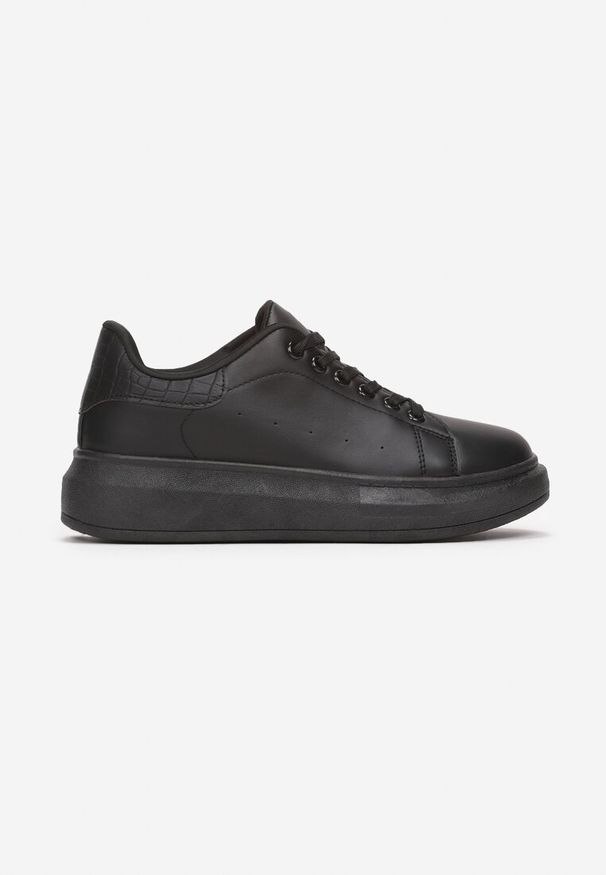 Born2be - Czarne Sneakersy Hypnotic. Wysokość cholewki: przed kostkę. Nosek buta: okrągły. Kolor: czarny. Materiał: skóra. Szerokość cholewki: normalna