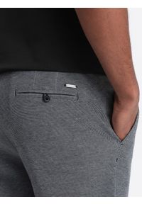 Ombre Clothing - Męskie spodenki wykonane z dwukolorowej melanżowej dzianiny - czarne V2. Okazja: na co dzień. Kolor: czarny. Materiał: dzianina. Wzór: melanż. Styl: casual