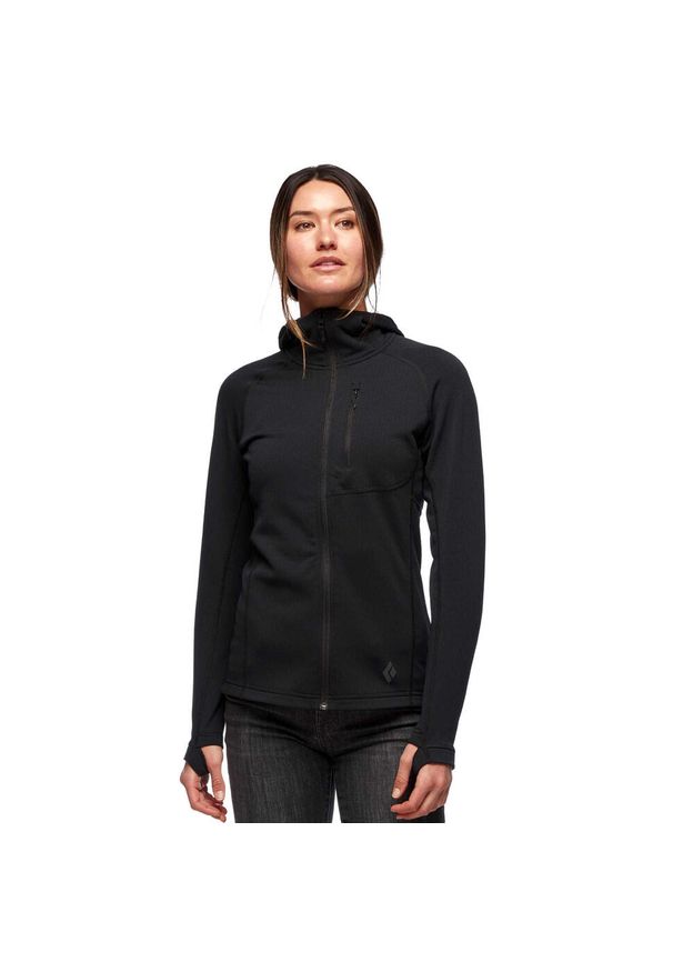 Bluza damska z kapturem Black Diamond Coefficient. Typ kołnierza: kaptur. Kolor: czarny. Sport: narciarstwo