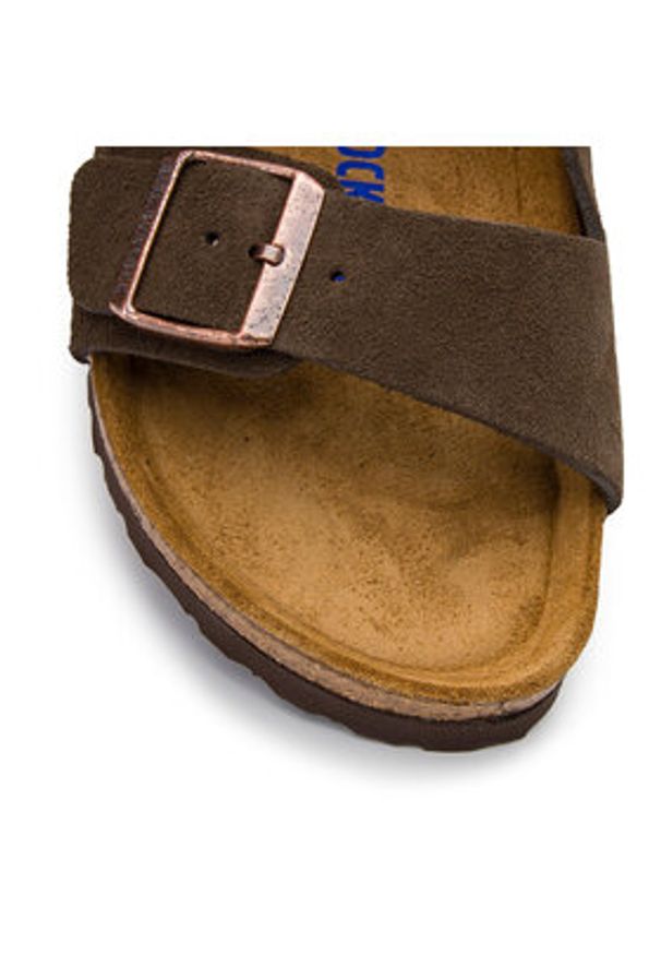 Birkenstock Klapki Arizona zamsz 0951313 Brązowy. Kolor: brązowy. Materiał: skóra, zamsz