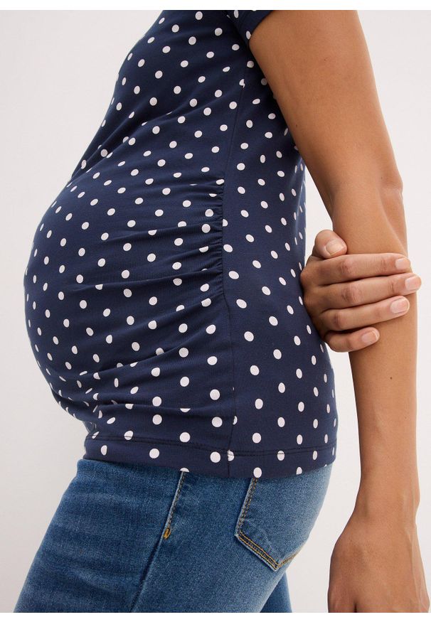 bonprix - Shirt ciążowy (2 szt.), bawełna organiczna. Kolekcja: moda ciążowa. Kolor: biały. Materiał: bawełna. Długość rękawa: krótki rękaw. Długość: krótkie