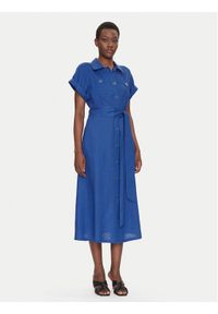 Luisa Spagnoli Sukienka koszulowa Patrono 542264 Niebieski Regular Fit. Kolor: niebieski. Materiał: len. Typ sukienki: koszulowe #1