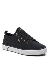 TOMMY HILFIGER - Tommy Hilfiger Tenisówki Vulc Canvas Sneaker FW0FW08063 Czarny. Kolor: czarny. Materiał: materiał #7