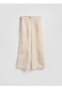 Reserved - Spodnie z lnem - beżowy. Kolor: beżowy. Materiał: len #1