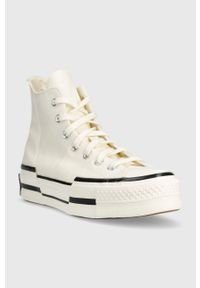 Converse trampki Chuck 70 Plus kolor biały A00915C A00915C-EGRET. Nosek buta: okrągły. Zapięcie: sznurówki. Kolor: biały. Materiał: guma. Obcas: na platformie #2