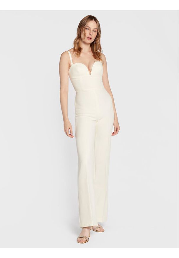 Elisabetta Franchi Kombinezon TU-007-27E2-V440 Biały Slim Fit. Kolor: biały. Materiał: syntetyk