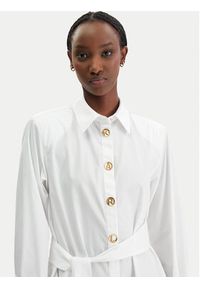 Karl Lagerfeld - KARL LAGERFELD Sukienka koszulowa B1W13026 Biały Regular Fit. Typ kołnierza: dekolt w karo. Kolor: biały. Materiał: bawełna. Typ sukienki: koszulowe #5