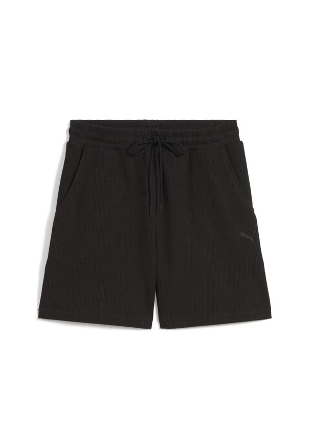 Puma - Damskie szorty HER 5" z wysokim stanem PUMA Black. Stan: podwyższony. Kolor: czarny. Długość: krótkie