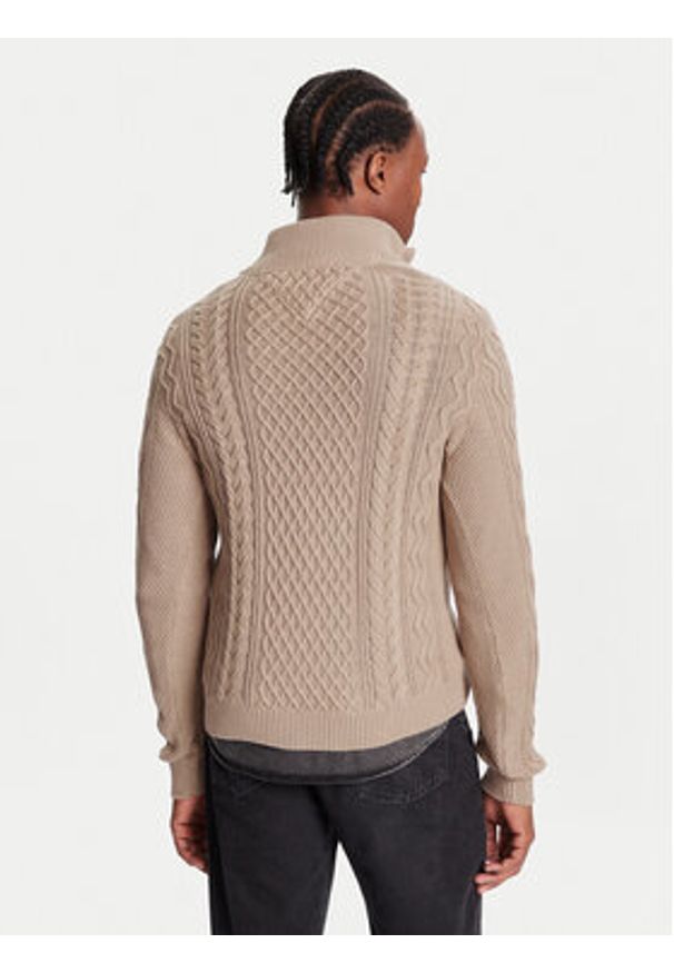 Tommy Jeans Sweter DM0DM22103 Brązowy Regular Fit. Kolor: brązowy. Materiał: bawełna