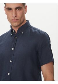 BOSS Koszula H-Roan 50539352 Granatowy Slim Fit. Kolor: niebieski. Materiał: len #5