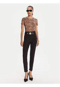 Just Cavalli T-Shirt 79PAHE07 CJ112 Brązowy Slim Fit. Kolor: brązowy. Materiał: bawełna #3