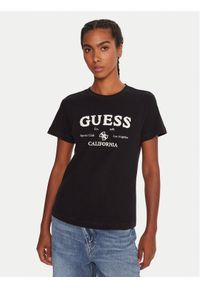 Guess T-Shirt V5BI02 KCBF1 Czarny Regular Fit. Kolor: czarny. Materiał: bawełna