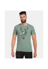 Męska koszulka bawełniana Kilpi DISCOVER-M. Kolor: zielony. Materiał: bawełna. Sport: turystyka piesza #1