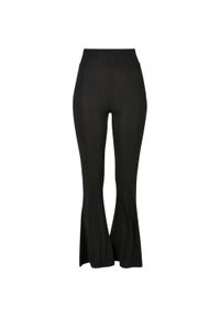 Urban Classics - Legginsy Damskie Z Wysokimi Stanami Z Prążkowanym Ściągaczem. Stan: podwyższony. Kolor: czarny. Materiał: prążkowany. Sport: turystyka piesza #1