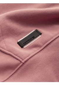 Ombre Clothing - Bluza dresowa męska kangurka z kapturem BASIC – ciemnoróżowa V4 OM-SSBN-0161 - XXL. Okazja: na co dzień. Typ kołnierza: kaptur. Kolor: różowy. Materiał: dresówka. Wzór: jednolity. Styl: sportowy, casual #8