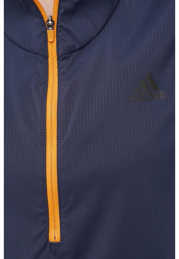 adidas Performance kurtka do biegania Run Fast kolor granatowy przejściowa. Kolor: niebieski. Materiał: tkanina, materiał