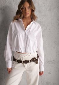 Renee - Biała Koszula z Bawełny w Stylu Balloon Oversize Arlelia. Okazja: na co dzień. Typ kołnierza: kołnierzyk klasyczny. Kolor: biały. Materiał: bawełna. Styl: casual, elegancki, klasyczny #2