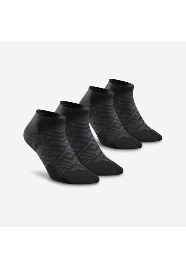 quechua - Skarpety turystyczne Quechua Hike 100 krótkie x 2. Kolor: czarny. Materiał: poliamid, bawełna, elastan, len. Sport: turystyka piesza