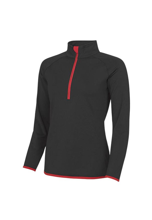 JUST COOL - Sweter Damski Z Zamkiem Błyskawicznym. Kolor: czerwony, wielokolorowy, czarny