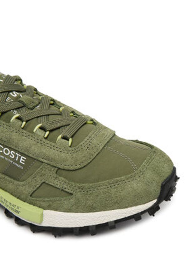 Lacoste Sneakersy Elite Active 51SMA0041 Khaki. Kolor: brązowy. Materiał: skóra, zamsz