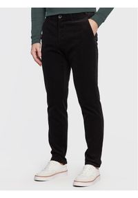 Sisley Spodnie materiałowe 4SFRSF01P Czarny Slim Fit. Kolor: czarny. Materiał: bawełna