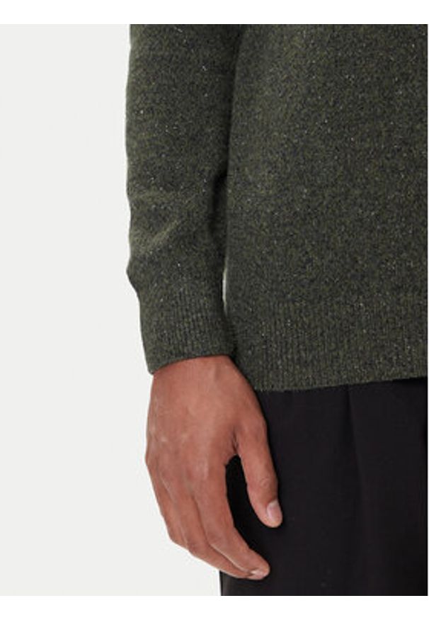 Barbour Sweter Essential Tisbury MKN0844GN79 Zielony Regular Fit. Kolor: zielony. Materiał: wełna